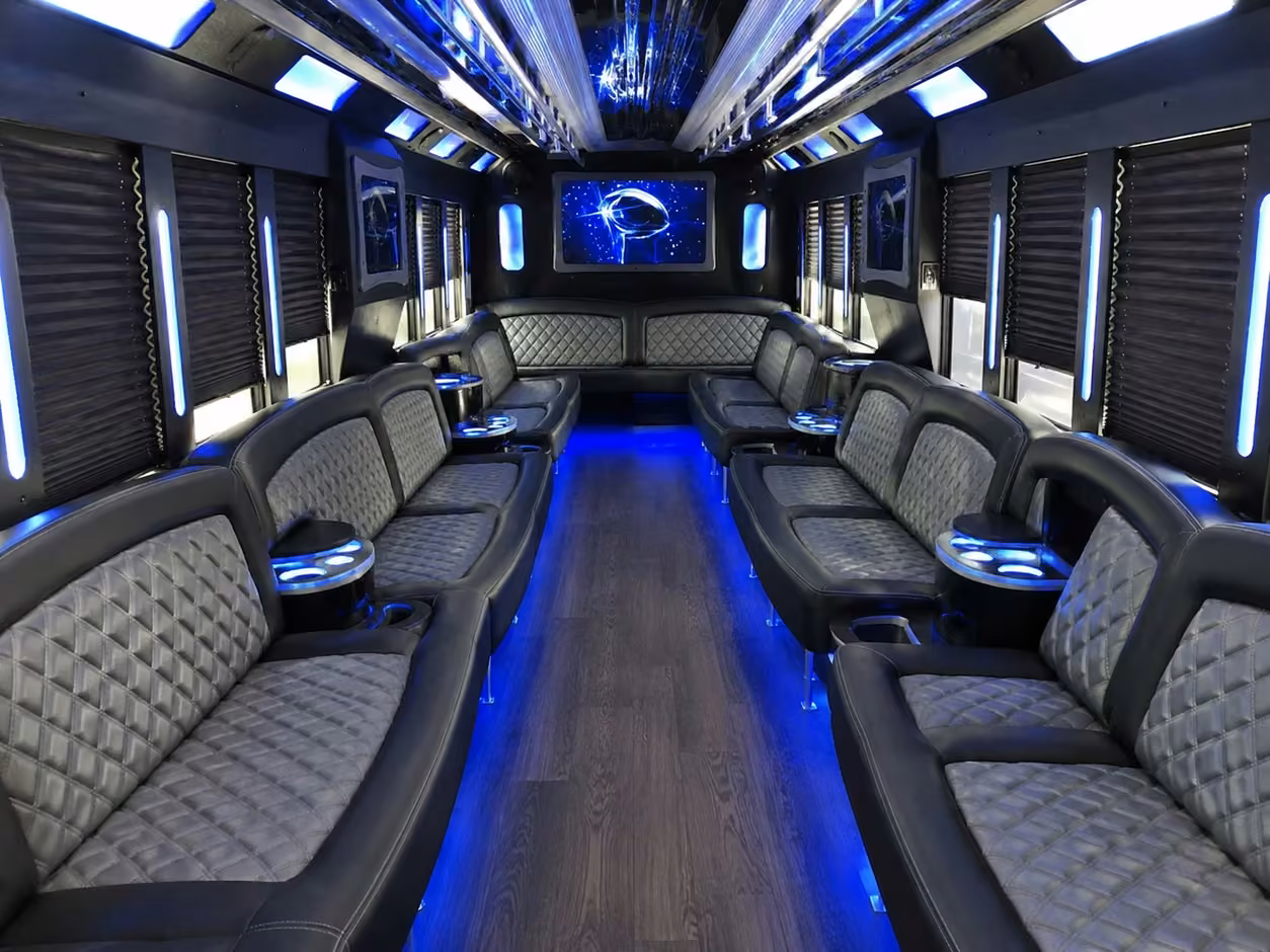 18 passenger party bus interior