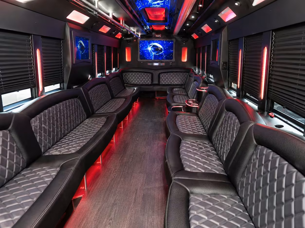 25 passenger party bus inside